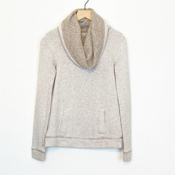 J. Crew Factory Sweaters - J. Crew Factory Funnel Neck Sweatshirt Heathered Gray Tan XXS